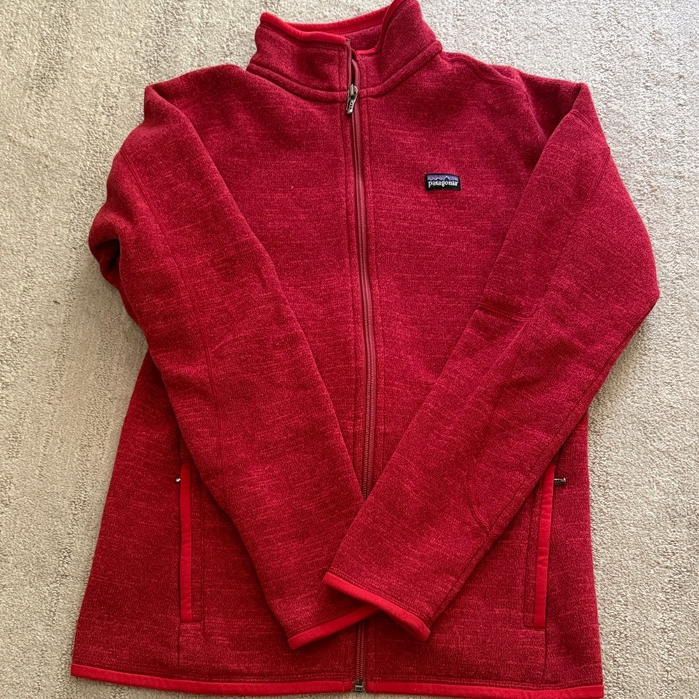 Patagonia Women's Red Full-Zip Knit Fleece Jacket